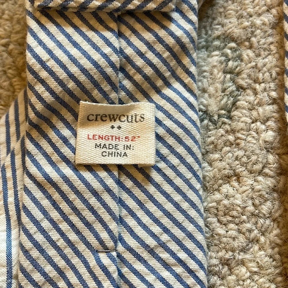 J Crew Crewcuts Blue Seersucker Tie